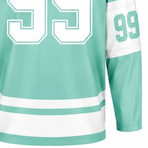 Camiseta de Hockey sobre Hielo Verde Menta para Hombre, Manga Larga, Poliéster, Ropa Deportiva para Entrenamiento de Equipos - Product Image 6