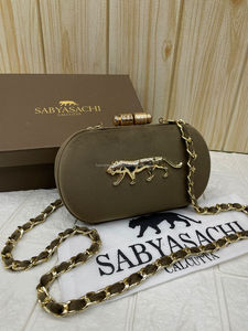 กระเป๋าคลัทช์ sabyasachi กระเป๋าคลัทช์สีฟ้าคลาสสิกลายลูกอมแบบลำลอง - Product Image 3