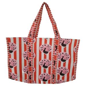 กระเป๋าผ้าฝ้ายลายมีดลายรูปนกยูง สายสะพายยาว ใช้ซ้ำได้ น้ำหนักเบา สำหรับผู้หญิง ช้อปปิ้ง ท่องเที่ยว ความจุขนาดใหญ่ - Product Image 1