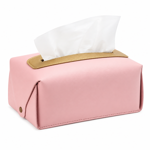 Boîte à mouchoirs moderne en similicuir pliable de luxe, support rectangulaire pour serviettes en papier, en vente - Product Image 1