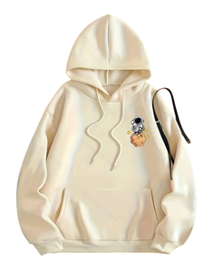 Sudadera con Capucha para Mujer, Talla Grande, Tejida, Transpirable, sin Forro, con Estampado Gráfico, con Cordón Ajustable, Informal, para Otoño/Invierno - Product Image 5