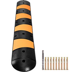 Dissuasore di velocità modulare in gomma a doppio canale, unità singola, lunghezza 72 pollici, design modulare, supporta 22.000 libbre, dimensioni 7 pollici - Product Image 1