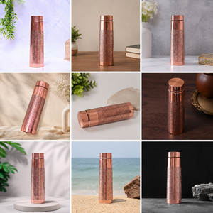 Copper <b>Thermos</b> With Oriental Pattern Portable Outdoor Water <b>Bottle</b> - Product Image 6