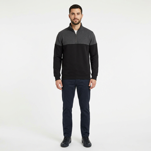 Sudadera con media cremallera al por mayor de fábrica, sudadera con media cremallera de forro polar de poliéster, sudadera con media cremallera minimalista - Product Image 3