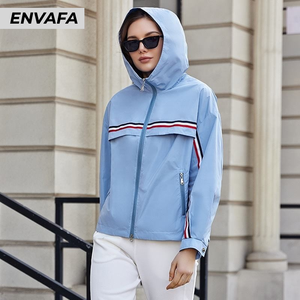 Chaqueta Cortavientos de Alta Calidad al por Mayor, Chaqueta Bomber de Color Sólido para Mujer, Chaqueta Cortavientos con Logotipo Personalizado - Product Image 3