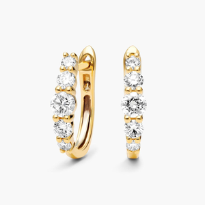 Pendientes de Aro de Oro con Moissanita, Elegantes Pendientes Huggie con Aspecto de Diamante, Joyería Fina de Lujo para Mujer, Regalo - Product Image 3
