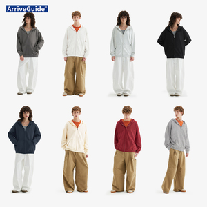 Custom logo 300gsm Zipper Hooded Pocket <b>Cardigan</b> Sweatshirt <b>Spring</b> and Autumn Premium Hoodie Casual Hoodies <b>Spring</b> Hoodies - Product Image 5