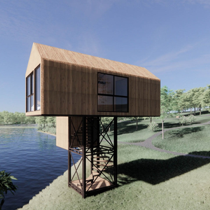 Material transpirable, nuevo diseño, Vietnam, 5 años de garantía, invernaderos industriales modernos de bambú de 40HC, bungalow prefabricado de 28 m² - Product Image 1