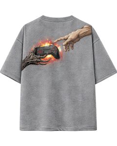 Camiseta Oversize Gris Lisa Personalizada para Hombre, Algodón, Estilo Urbano Informal, Camiseta de Verano, Impresión de Logotipo Personalizado, Fabricante y Proveedor OEM - Product Image 2