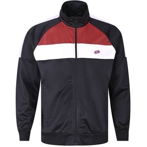 Men's Black <b>Red</b> White Color Block Tracksuit Set Full Zip Sporty Style Autumn Wear Regular Fit Polyester Material Side Pockets - Product Image 2