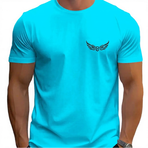 T-shirt à manches courtes gris clair pour homme avec motif dessiné blanc, col rond, coupe décontractée, longueur normale, design imprimé - Product Image 5