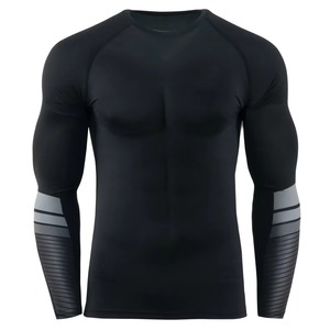 Mens Rash Guard <b>Compression</b> T <b>Shirt</b> Quick Dry UV Protection Gym Workout Running Fitness Sportswear Breathable Activewear Long - Product Image 1