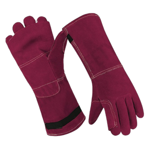 High Quality Cowhide Split Leather <b>Work</b> Protection Safety Industrial Welding Gloves Reinforced <b>Apron</b> Palm Gauntlet Hand Gloves - Product Image 6