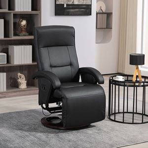 Poltrona Reclinabile Girevole a 135 Gradi con Base in Legno, Seduta Imbottita, Braccioli e Funzionamento Manuale, Spugna per un Comfort Ottimale - Product Image 2