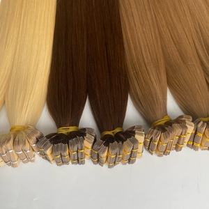 Extensiones de cabello humano Remy 12A Premium, doble dibujado, estilo ondulado Natural, Color claro, cinta de la mejor calidad en cabello liso de Vietnam - Product Image 3