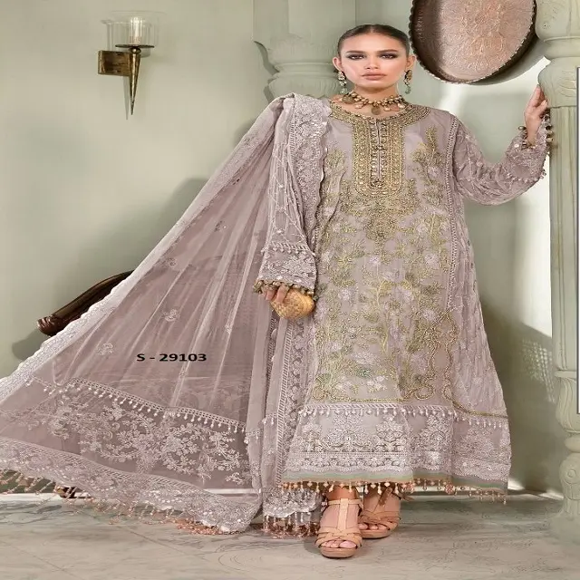 Penjualan Terlaris Pakaian Pakistan Salwar Kameez Pakaian Pesta Pakistan Salwar Suit untuk Pemasok dan Eksportir Di Seluruh Dunia