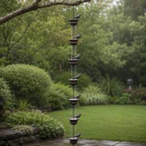 Cadena de Lluvia de Aluminio Premium para Flujo de Agua en Jardines - Product Image 4