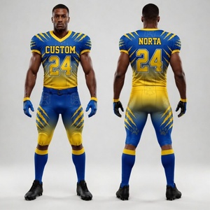 Kit d'uniforme de football américain entièrement sublimé de qualité supérieure avec tissu hyper respirant et anti-humidité, logos d'équipe personnalisés - Product Image 3