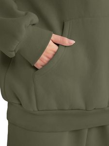 Ensemble de survêtement deux pièces pour femmes, sweat-shirt et pantalon, tissu doux, coupe décontractée, tenue de sport moderne pour la saison hivernale - Product Image 6