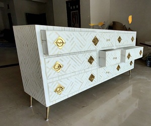 ILAHI's Bone Inlay <b>Drawer</b> Modern Design Agate Detailing <b>Storage</b> Portable Home Furniture - Product Image 1
