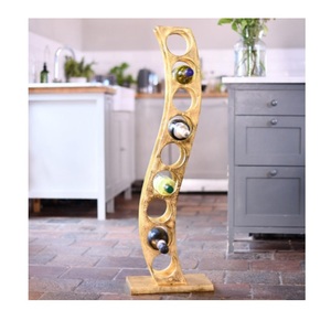 Producto de alta demanda: Estante para vinos decorativo de aluminio sólido dorado, redondo, para decoración de mesa y cocina, para el hogar. - Product Image 4