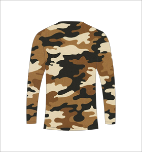 T-shirt de sport marron camouflage à manches longues, léger, pour l'entraînement et la performance physique - Product Image 6