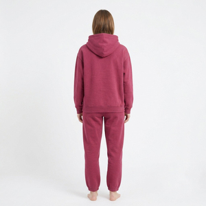 Conjunto deportivo informal de sudadera con capucha y pantalones de chándal de algodón para mujer - Product Image 3
