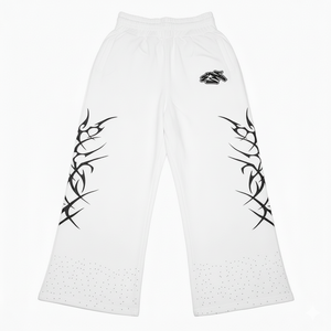 Pantalones de chándal anchos personalizados al por mayor para hombre, con pedrería, estilo urbano, joggers - Product Image 4
