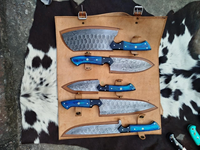 Ensemble de couteaux de chef en acier Damas de qualité supérieure LEGACY BLADES, 5 pièces, manche en bois fait main, ambidextre