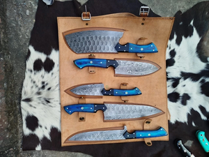 Premium Quality LEGACY BLADES Damascus Steel Chef <b>Knife</b> <b>Set</b> Custom Handmade Wooden Handle Ambidextrous Kitchen <b>Knife</b> <b>Set</b> - Product Image 6