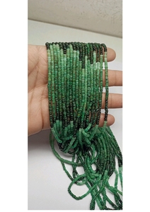 Perles Rondelles Semi-Précieuses 100% Naturelles en Émeraude Teintée Lisse 3-4mm, Fil de Pierres Précieuses en Vrac pour la Fabrication de Bijoux en Gros - Product Image 5