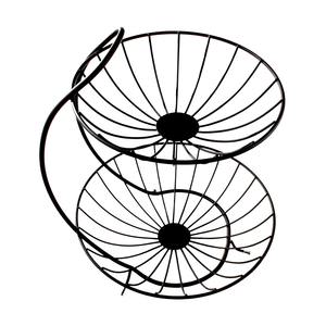 Panier de rangement à 2 niveaux en métal pour fruits, légumes et pain, support d'organisation pour comptoir de cuisine, table à manger, écologique et durable - Product Image 5