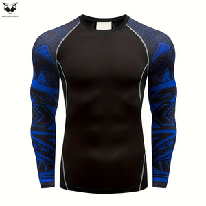 Ensemble de vêtements de sport compressifs 2 pièces pour MMA et boxe, sublimation personnalisée disponible, meilleure qualité, t-shirt et leggings. - Product Image 3