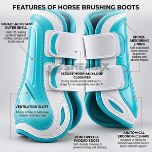 Bottes de protection pour chevaux de qualité, offrant une protection légère, une doublure douce et des sangles fiables pour l'entraînement et les exercices. - Product Image 5