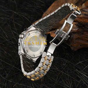 VVS Quality Men's 41mm Stainless Steel Chronograph Watch Glass Yellow Gold Plating Quartz Movement Sport Business 20mm <b>Coin</b> - Product Image 3