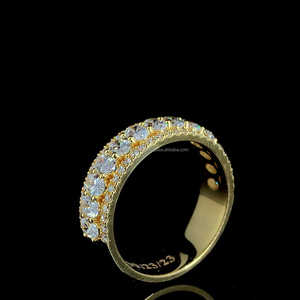 วงแหวนเพชร grwon ทำจากวัสดุ10KT ทองเหลือง VVS Diamond Finger Eternal band สำหรับผู้ชายผู้หญิง - Product Image 2