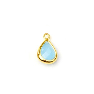 Turquoise Teardrop Pendant High Quality Brass Faceted Pear Shape Gemstone Charm for DIY Jewelry Making <b>Necklace</b> - Product Image 1