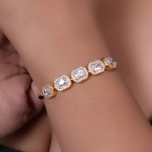 Gold Plating <b>Beaded</b> Cubic Zirconia Fine Charm <b>Bracelet</b> Women's Fashion Daily Wear Jewelry Unisex Women Fashionable Unisex Bulk - Product Image 2