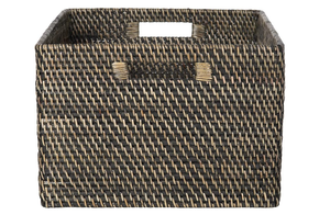Artex HaiNam <b>Rectangular</b> Natural Rattan Storage <b>Basket</b> With Handles Rustic Multi-Purpose Organizer - Product Image 3