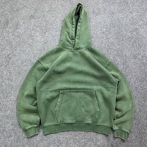 High Quality Acid Washed Regular Fit Men's Oversized Hooded Pullover Sweatshirt 100% Polyester Fleece Casual Spring Pocket - Product Image 1