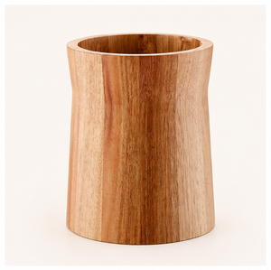 Porte-ustensiles en bois d'acacia naturel de qualité supérieure, grande capacité, organisateur de comptoir de cuisine en bois courbé, support de rangement pour outils de cuisine - Product Image 1