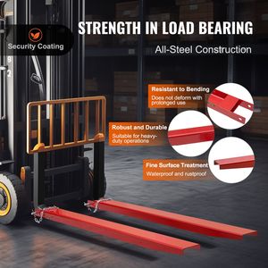 Estensioni per Forche in Acciaio al Carbonio Rinforzato, Lunghezza 82 Pollici, Larghezza 4,5 Pollici, 1 Paio, Accessori per Carrelli Elevatori, Estensioni per Forche per Pallet - Product Image 3