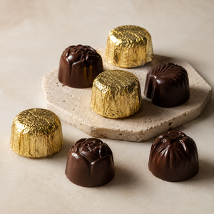 Flower Shaped Compound Dark <b>Chocolate</b> Molded Candies In Custom Box Packaging For <b>Chocolate</b> Wholesale - Product Image 5