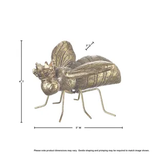 Figurine de mouchette en laiton plaqué or, 4 pouces de haut, sculpture animale décorative pour la maison, pièce d'art moulée - Product Image 1