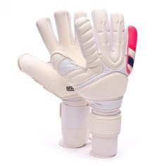 Gants de gardien de but en latex blanc avec sangle de poignet réglable, gants légers et rembourrés pour l'entraînement et les matchs - Product Image 1