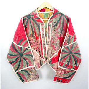 Wholesale 100% Cotton Designer Kantha <b>Jacket</b> MultiColor Ethnic Style Embroidery with open closure Handmade Vintage kantha <b>jacket</b> - Product Image 1