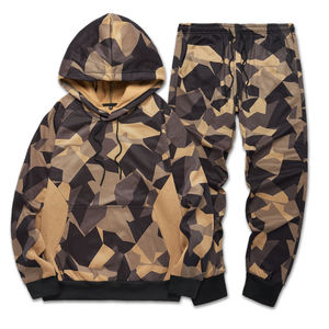 Ensemble pantalon et sweat à capuche camouflage pour homme, impression par transfert thermique, polyester, vêtements de travail haute visibilité, certifié CE, tenue de jogging confortable - Product Image 1