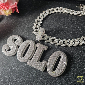 Custom " D " Letter Pendant <b>Iced</b> <b>Out</b> Lab Grown Diamond Hip Hop Necklace Luxury Bling <b>Chain</b> Jewelry - Product Image 2