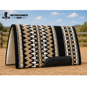Couverture Western classique pour chevaux, en laine de Nouvelle-Zélande, doublure polaire, protection confortable pour le cheval, 42x34 pouces - Product Image 3
