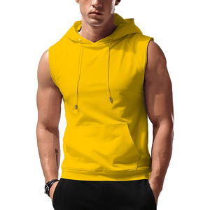 Custom Logo Plus Size Men's <b>Workout</b> Hooded Tank Tops Bodybuilding Muscle Sleeveless Men Quick Dry Gym <b>Hoodie</b> - Product Image 3